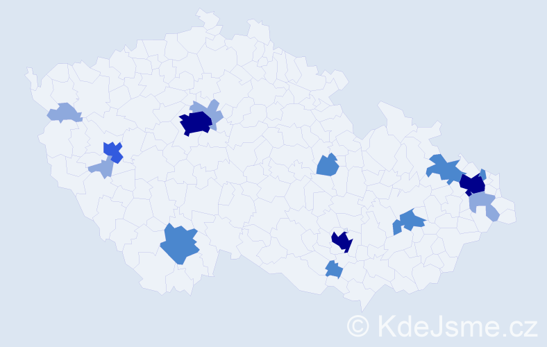 Příjmení: 'Bielko', počet výskytů 34 v celé ČR