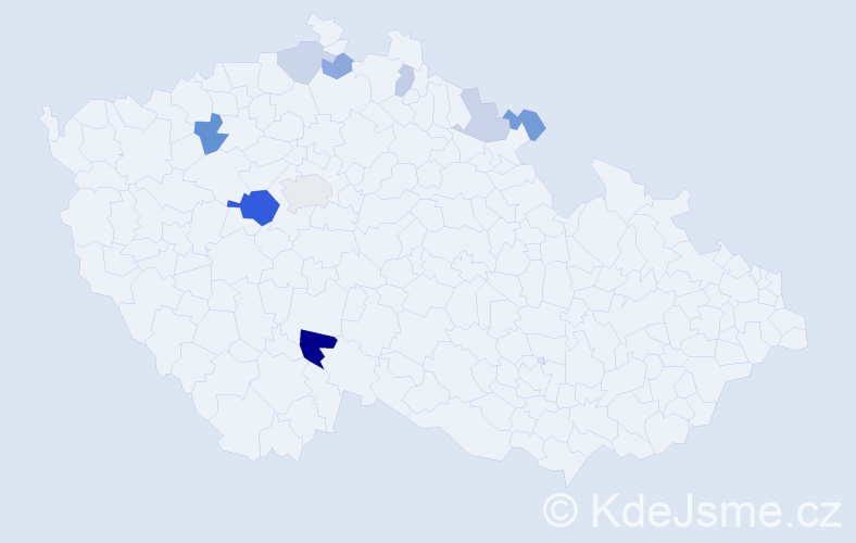 Příjmení: 'Vohnoutková', počet výskytů 19 v celé ČR