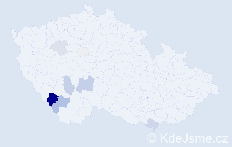 Příjmení: 'Chroňák', počet výskytů 21 v celé ČR