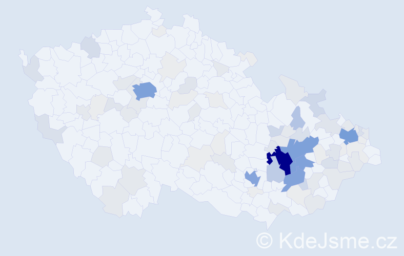 Příjmení: 'Přecechtělová', počet výskytů 366 v celé ČR
