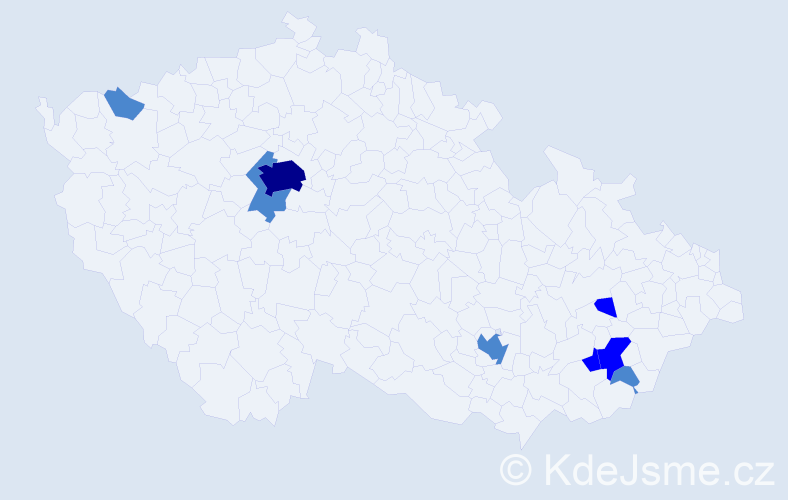 Příjmení: 'Beňačková', počet výskytů 13 v celé ČR