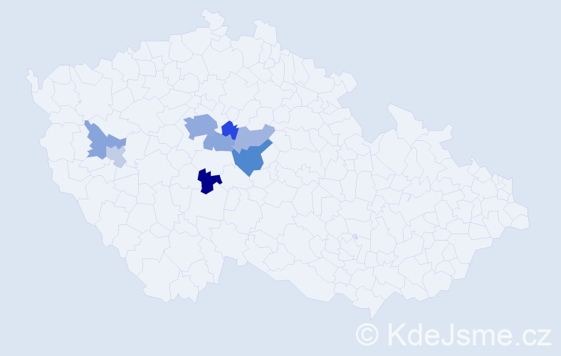 Příjmení: 'Čadinová', počet výskytů 19 v celé ČR