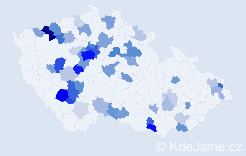 Příjmení: 'Moroz', počet výskytů 175 v celé ČR