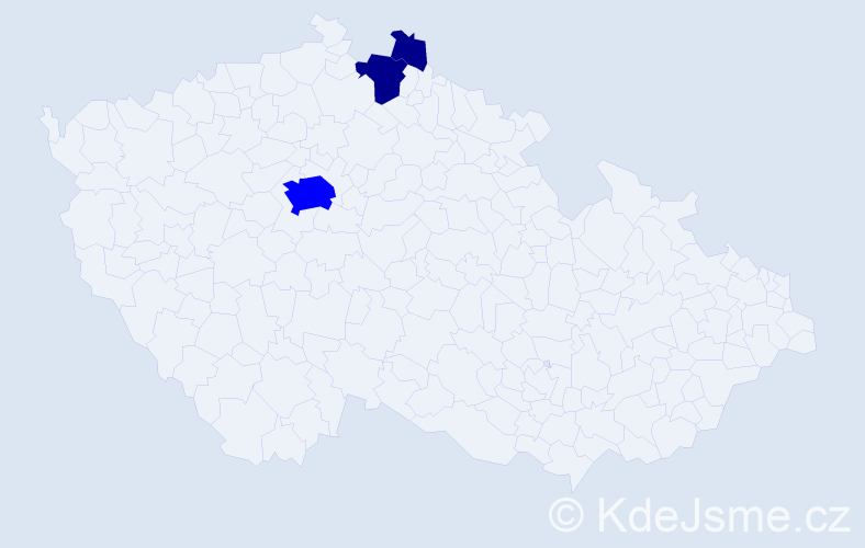 Příjmení: 'Skočej', počet výskytů 5 v celé ČR