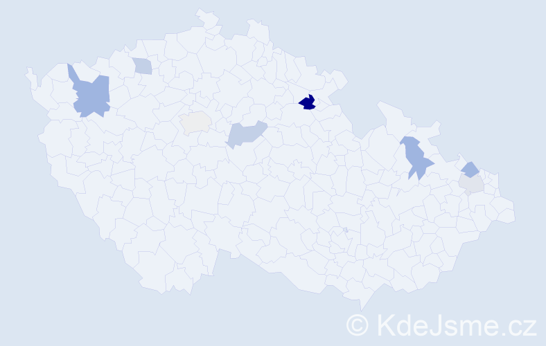 Příjmení: 'Suváková', počet výskytů 11 v celé ČR