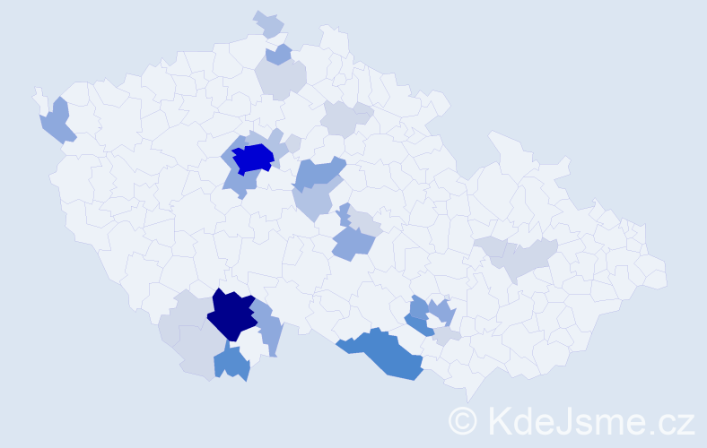 Příjmení: 'Tondl', počet výskytů 95 v celé ČR