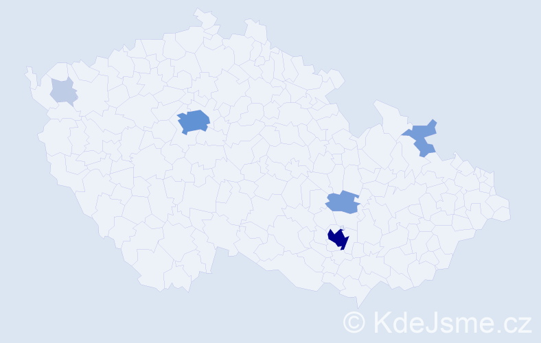 Příjmení: 'Bursáková', počet výskytů 21 v celé ČR