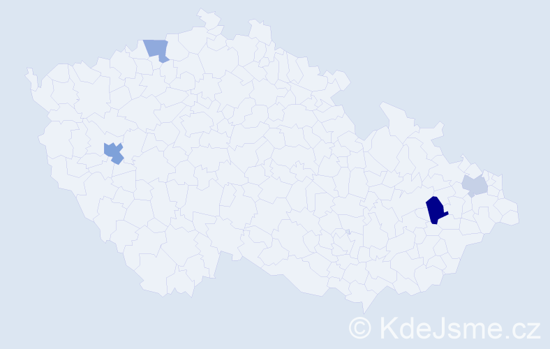 Příjmení: 'Tolaš', počet výskytů 6 v celé ČR