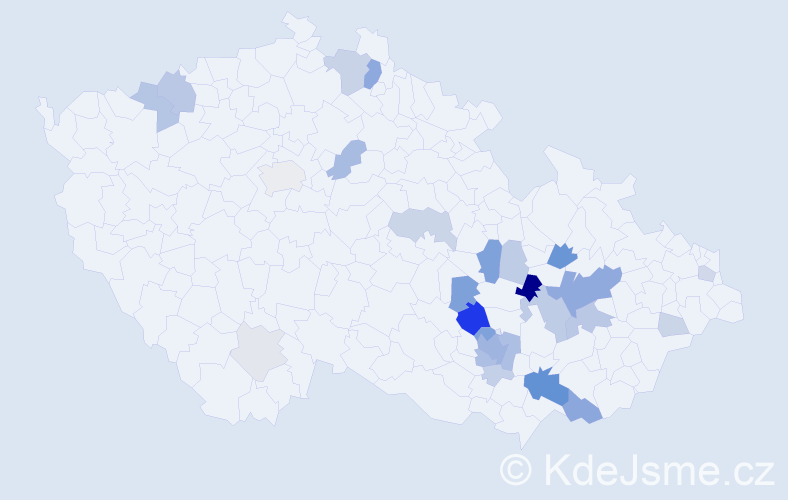 Příjmení: 'Čadílek', počet výskytů 88 v celé ČR