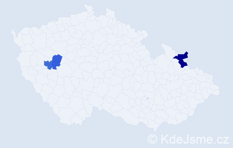 Příjmení: 'Frieslová', počet výskytů 10 v celé ČR