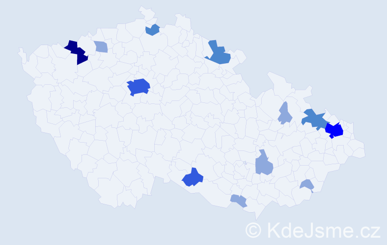 Příjmení: 'Verbergerová', počet výskytů 26 v celé ČR