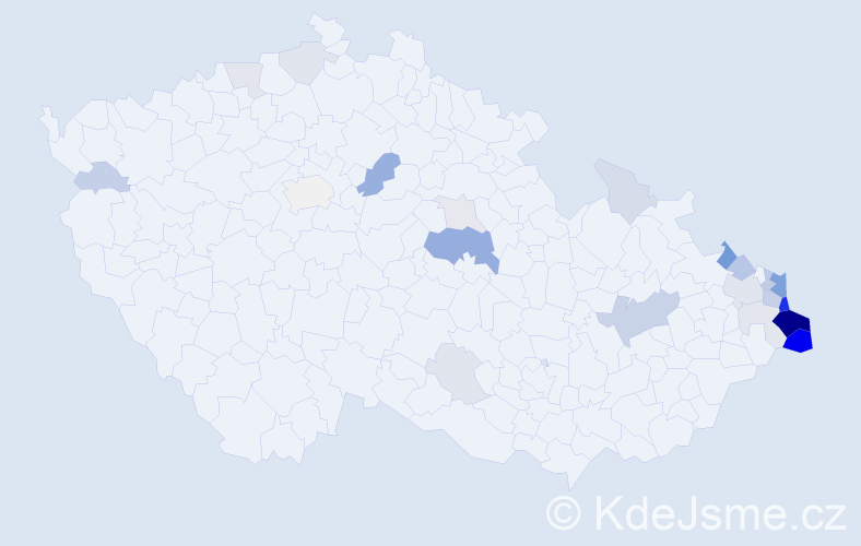 Příjmení: 'Janik', počet výskytů 82 v celé ČR