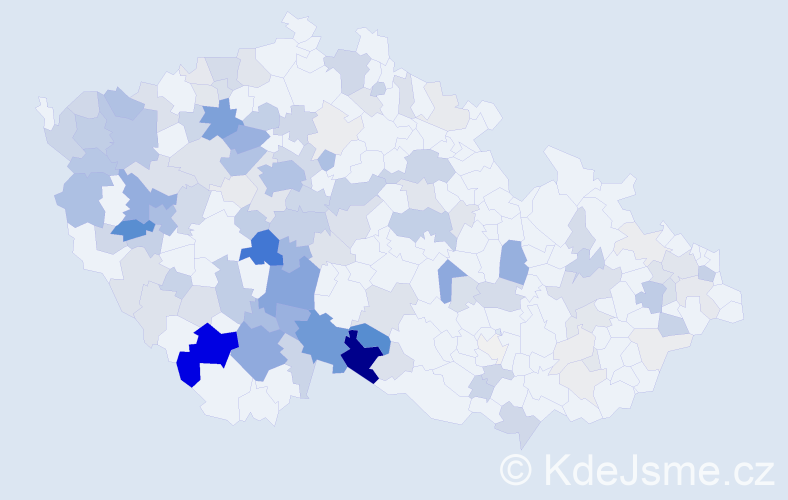 Příjmení: 'Hes', počet výskytů 492 v celé ČR