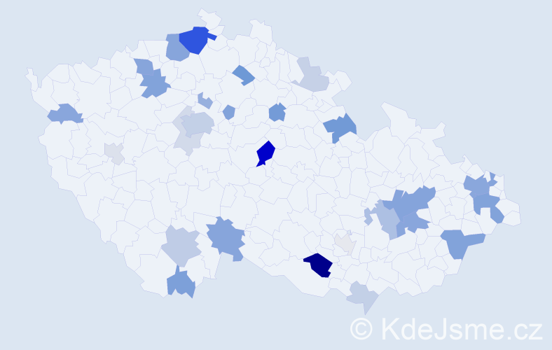 Příjmení: 'Jusko', počet výskytů 80 v celé ČR
