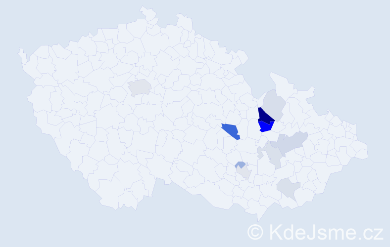 Příjmení: 'Hoplíčková', počet výskytů 30 v celé ČR