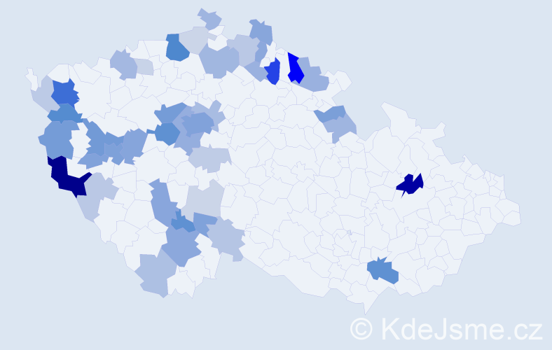 Příjmení: 'Pauer', počet výskytů 128 v celé ČR