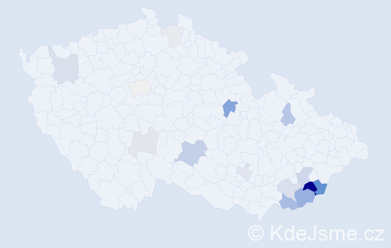 Příjmení: 'Bublák', počet výskytů 46 v celé ČR