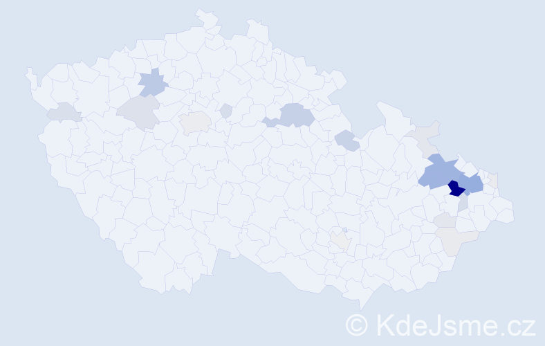 Příjmení: 'Silber', počet výskytů 100 v celé ČR