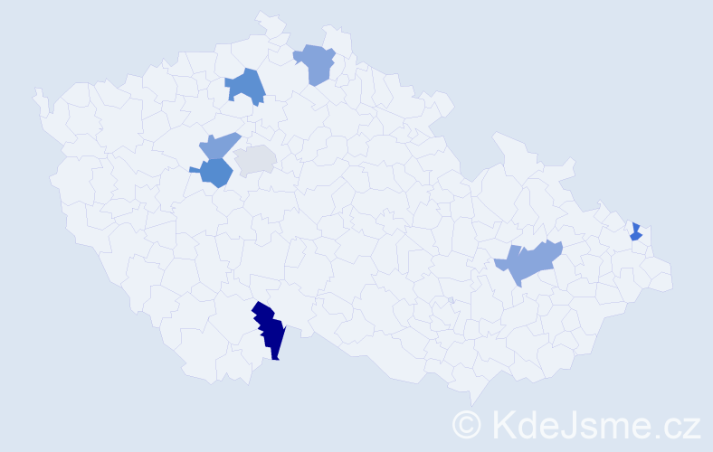 Příjmení: 'Barčiak', počet výskytů 8 v celé ČR
