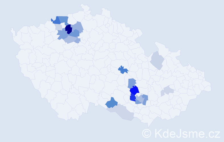 Příjmení: 'Drdlík', počet výskytů 48 v celé ČR