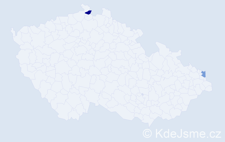 Příjmení: 'Ubľanská', počet výskytů 2 v celé ČR