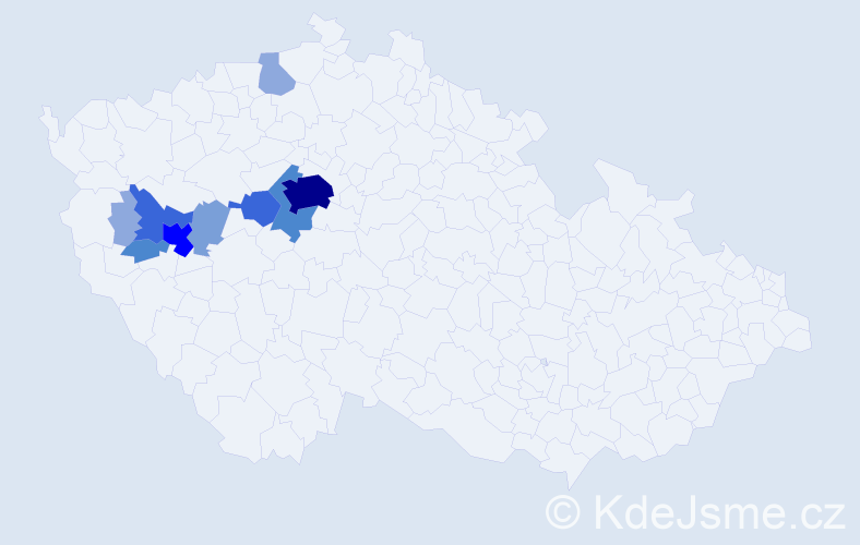 Příjmení: 'Blábol', počet výskytů 30 v celé ČR