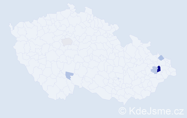 Příjmení: 'Pikulíková', počet výskytů 25 v celé ČR