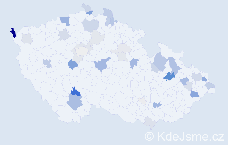 Příjmení: 'Hrabčáková', počet výskytů 83 v celé ČR