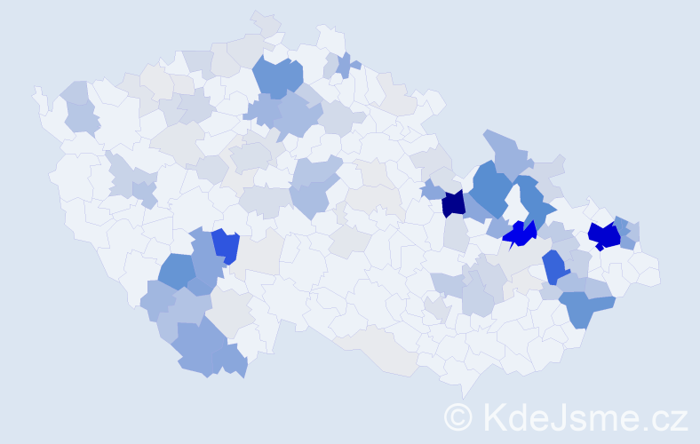 Příjmení: 'Bandy', počet výskytů 480 v celé ČR