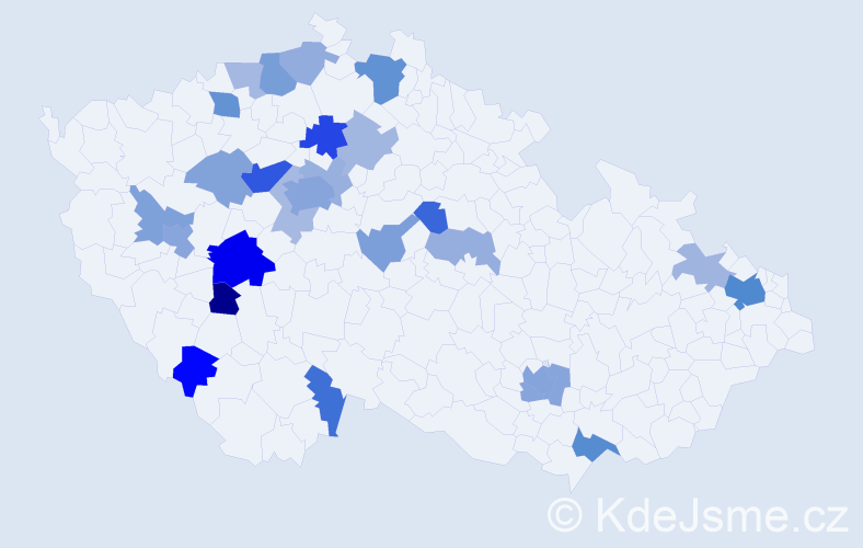 Příjmení: 'Quach', počet výskytů 58 v celé ČR