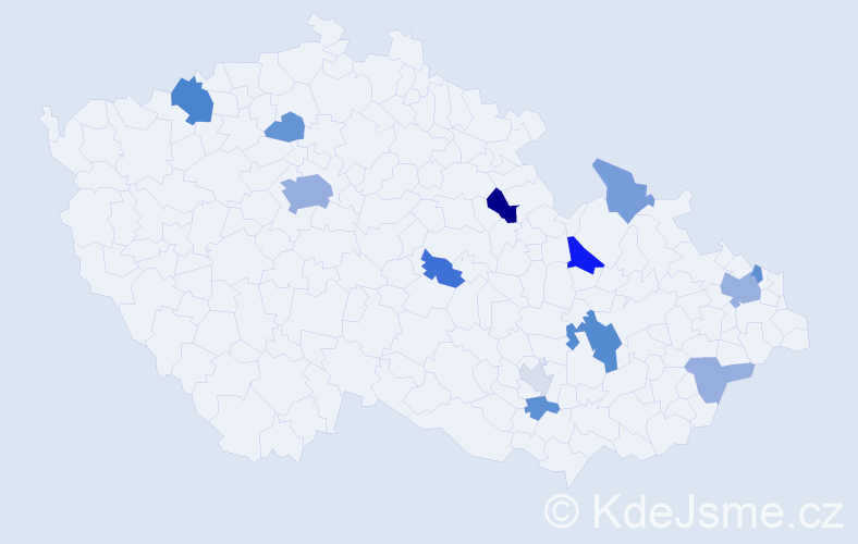 Příjmení: 'Furda', počet výskytů 30 v celé ČR