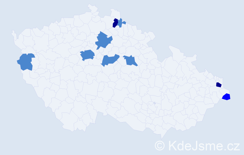 Příjmení: 'Lehotová', počet výskytů 14 v celé ČR