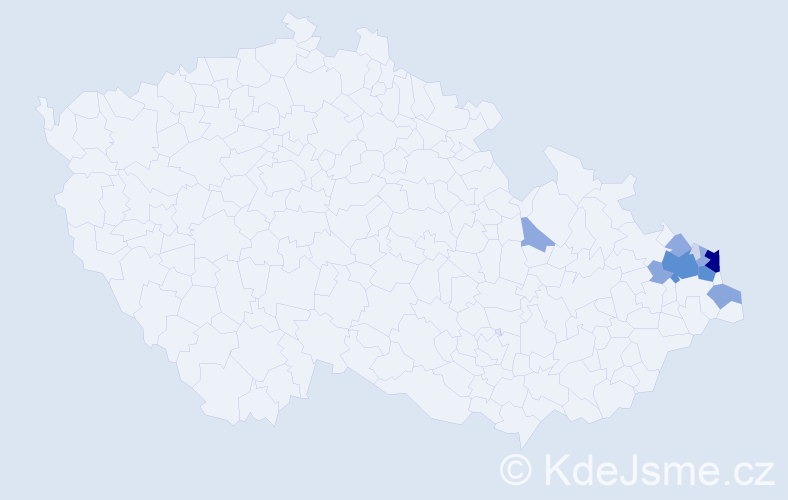 Příjmení: 'Burek', počet výskytů 39 v celé ČR