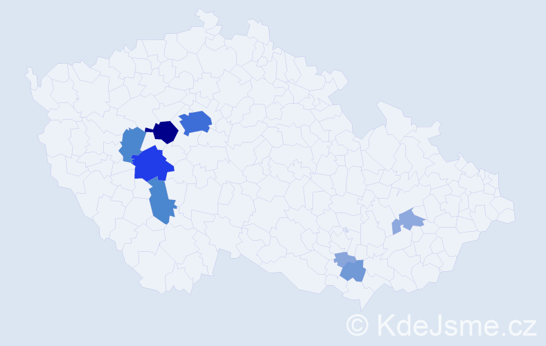 Příjmení: 'Celinová', počet výskytů 34 v celé ČR