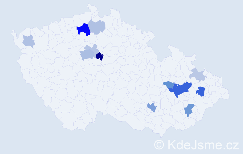 Příjmení: 'Kulísková', počet výskytů 42 v celé ČR