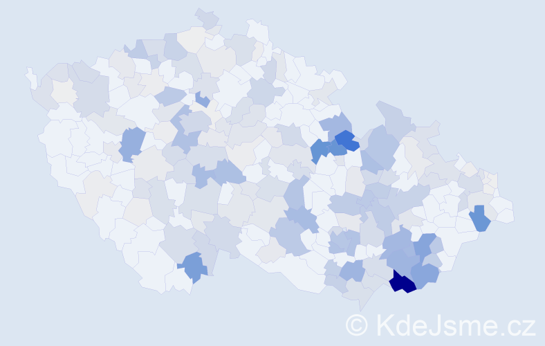 Příjmení: 'Prachařová', počet výskytů 856 v celé ČR