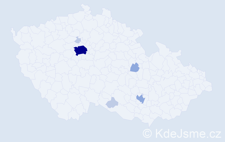 Příjmení: 'Pash', počet výskytů 16 v celé ČR
