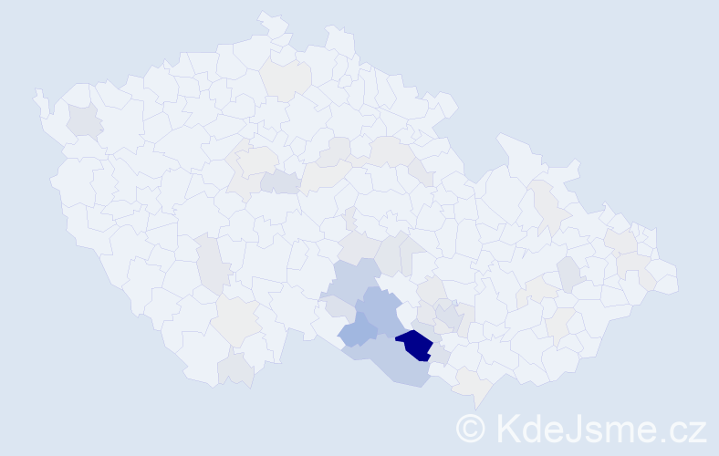 Příjmení: 'Lapešová', počet výskytů 163 v celé ČR