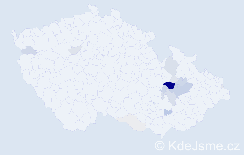 Příjmení: 'Čunderlová', počet výskytů 63 v celé ČR