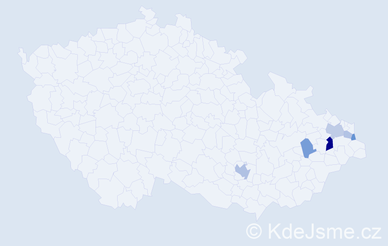 Příjmení: 'Kubaliková', počet výskytů 12 v celé ČR