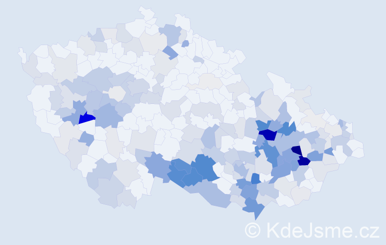 Příjmení: 'Dolák', počet výskytů 609 v celé ČR