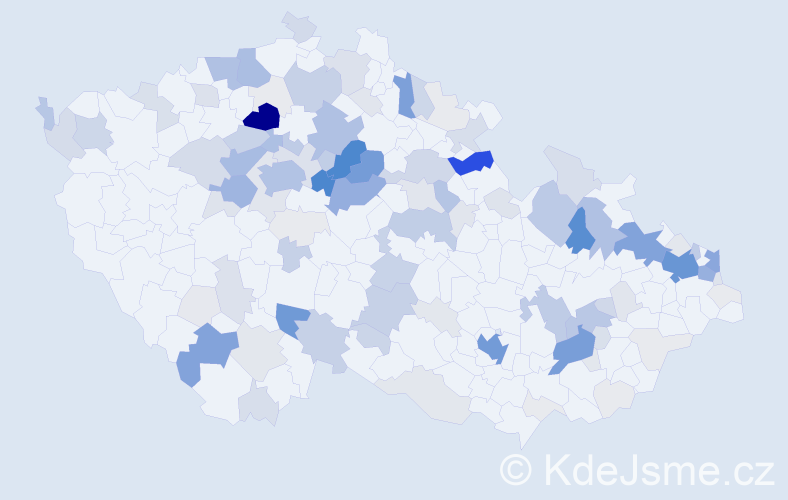 Příjmení: 'Stojka', počet výskytů 617 v celé ČR