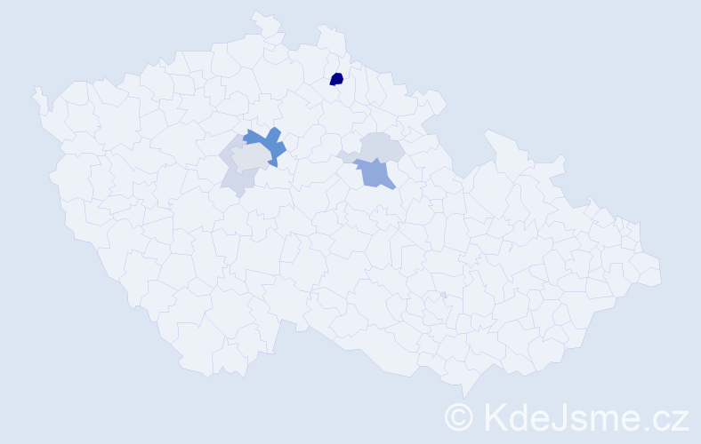 Příjmení: 'Mohout', počet výskytů 16 v celé ČR