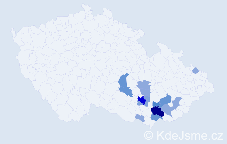 Příjmení: 'Šmaková', počet výskytů 39 v celé ČR