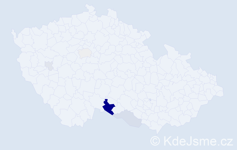 Příjmení: 'Kloiber', počet výskytů 8 v celé ČR