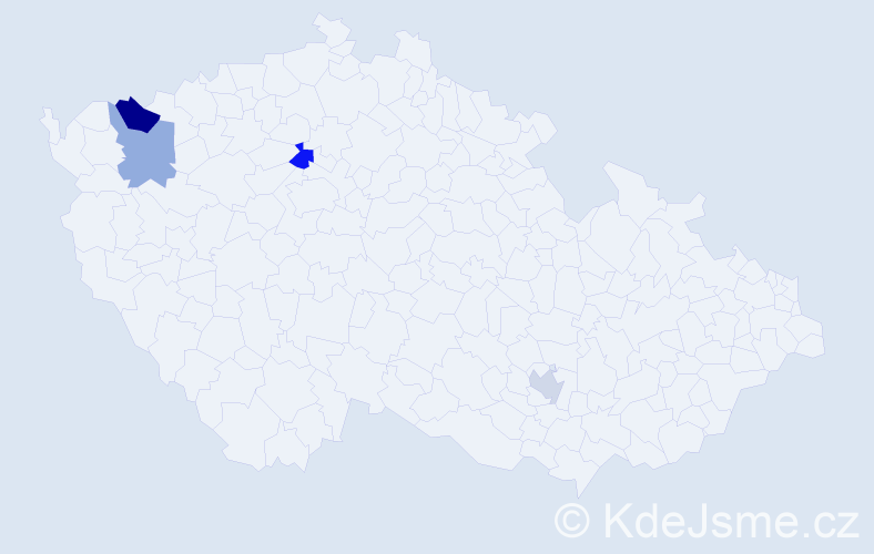 Příjmení: 'Blau', počet výskytů 11 v celé ČR