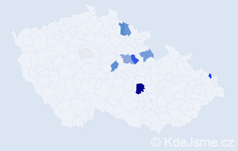 Příjmení: 'Dadíková', počet výskytů 12 v celé ČR