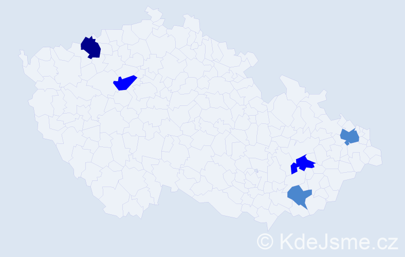 Příjmení: 'Dávidíková', počet výskytů 9 v celé ČR
