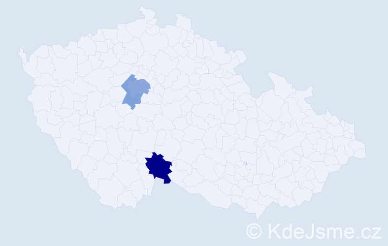 Příjmení: 'Hrdounová', počet výskytů 9 v celé ČR