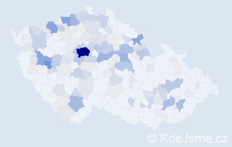 Příjmení: 'Koutská', počet výskytů 463 v celé ČR